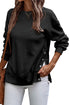 Snap Buttons Side Splits Pullover Sweatshirt